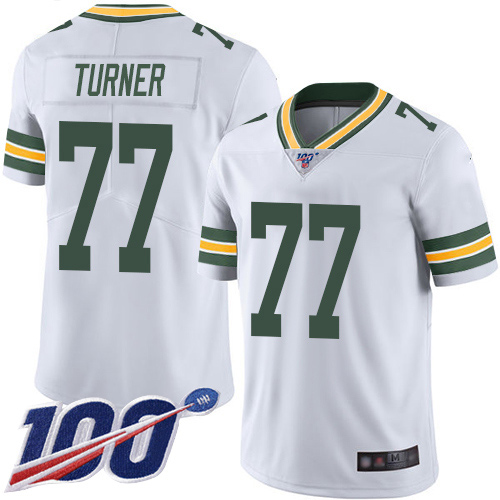 Green Bay Packers Limited White Men #77 Turner Billy Road Jersey Nike NFL 100th Season Vapor Untouchable